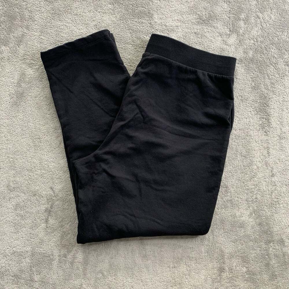Barefoot Dreams Sweatpants Womens L Petite Black Brushed Jersey Pants BDWNV22608